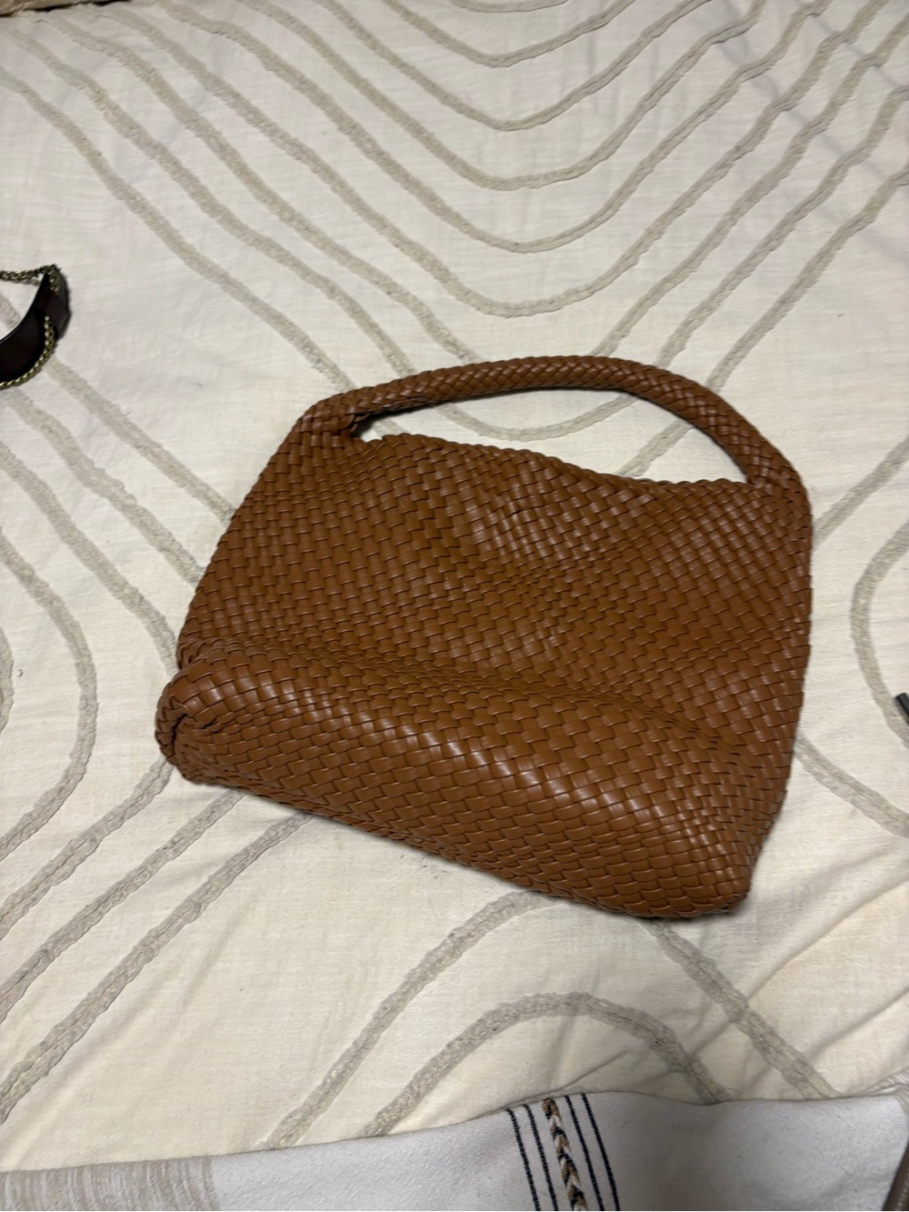 Woven Brown Shoulder Bag